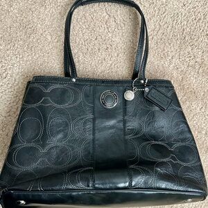 Coach Black Leather Shoulder Bag